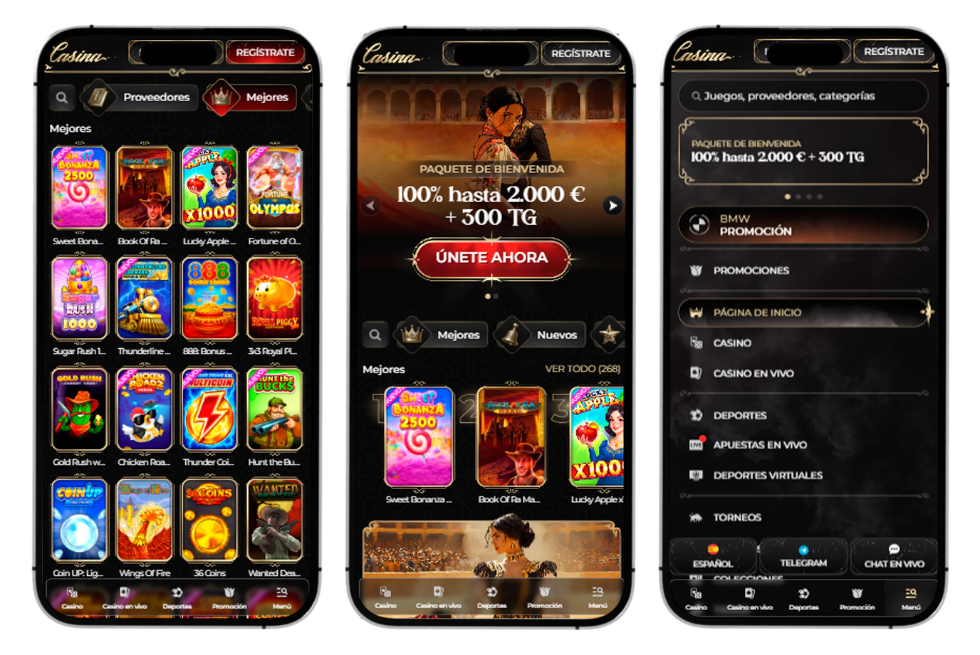 Acceso a Casina Casino desde smartphones y otros dispositivos móviles